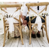 Letreiro de Bride Groom de 35 x 17 cm - 2 unidades