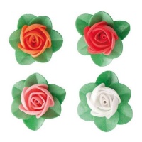 Bolachas de flor de rosa 4 cm - Dekora - 100 unidades