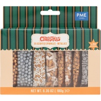 Kit de sprinkles metálicos 30 sortidos - PME - 180 gr