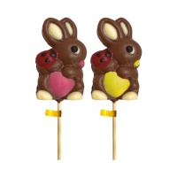Chupa-chupa de chocolate em forma de coelhinho 30 gr - 1 unidade