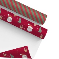 Papel de presente do Papai Noel ou listrado de 5 x 0,70 m - 1 unidade