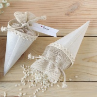 Cones marfim design vintage 15 cm - 12 unidades