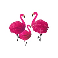 Pingentes Flamingo ninho - 3 unidades