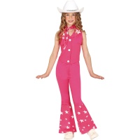 Fato de Cowgirl Rosa com Estrelas para Menina