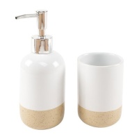 Conjunto de banho bicolor branco - 2 peças