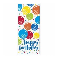 Cartaz para a porta de Happy Birthday com balões de 68,5 x 152 cm