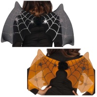 Asas de morcego com teias de aranha de 60 x 35 cm.