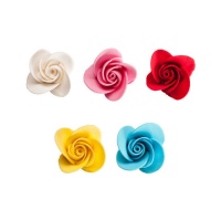 Figuras de açucar de flores coloridas de 5 cm - Dekora - 20 unidades