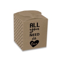 Caixa de cartão quadrada de All you need is Love kraft - 12 unidades