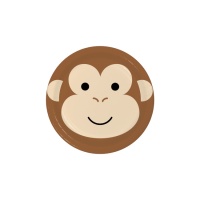 Pratos de Macaco de 17 cm - 8 unidades