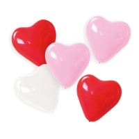 Balões de Látex de 30 cm Corações de Amor - 5 unidades