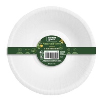 Taça redonda de 350 ml em cartão biodegradável branco - 6 unidades