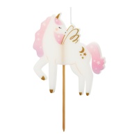 Vela de unicórnio com asas cor-de-rosa 9 cm - 1 peça
