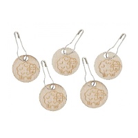 Marcadores de ponto de madeira em forma de ovelha - Milward - 10 unidades