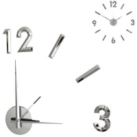 Relógio de parede adesivo com moldura cromada prateada 60 cm - DCasa