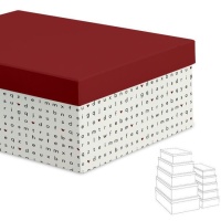 Caixa rectangular com letras e tampa vermelha - DCasa - 15 pcs.