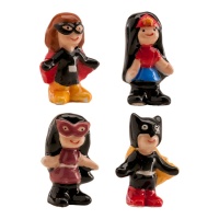 Figuras para bolo de superheroínas de 3,5 a 4 cm - Dekora - 50 unidades
