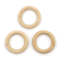 Anel de madeira 5 cm - 3 unidades