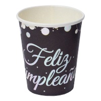 Copos de Feliz Aniversário Dourados - 8 unidades