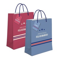Saco de oferta de 32 x 26 x 10 cm com felicitações sortidas - 1 unid.