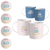 Chávena de 350 ml Aniversário para a idade - 1 unidade