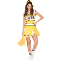 Fato de chefe de claque amarelo para mulher