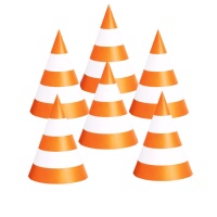 Chapéus em forma de cone de trânsito - 6 unid.