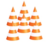 Chapéus de cone de trânsito - 6 pcs.