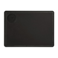 Tábua de corte para molhos 33 x 23 cm com canal preto - Arcos