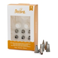 Kit de boquilhas, adaptadores e suporte pequeno - Decora - 9 unidades