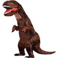Fantasia inflável de dinossauro Rex marrom para adulto