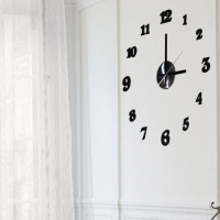 Relógio de parede adesivo preto vintage de 60 cm - DCasa