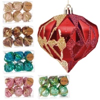 Bolas de Natal em forma de diamante 8 cm - 6 unidades