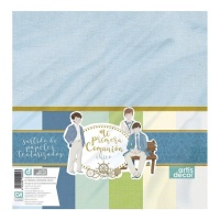 Kit de papéis para scrapbooking A Minha Primeira Comunhão azul - Artis Decor - 18 folhas