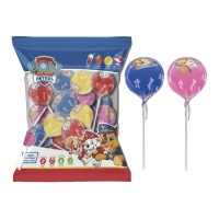 Pirulitos de caramelo em forma de coração da Patrulha Canina de 12 g - 12 unidades