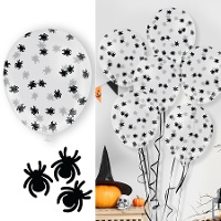 Balões de látex com confete de aranha - 10 unidades