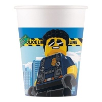 Copos de cartão compostável Lego Police de 200 ml - 8 unidades