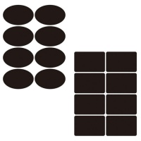 Autocolantes de escrita com efeito de quadro-negro 5,8 x 3,8 cm - 24 unid.