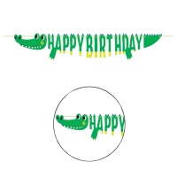 Grinalda de Feliz Aniversário Crocodilo - 1,70 m