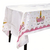 Toalha de mesa Unicórnio com flores 2,20 x 1,32 m