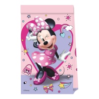 Sacos de papel da Minnie e da Margarida cor-de-rosa - 4 peças