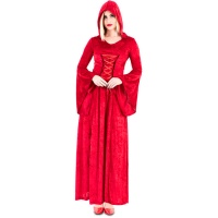 Fato de Rainha Vermelha com capuz para mulher