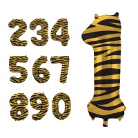 Tigre dourado número balão 86 cm - Folat - 1 unid.