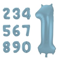 Balão número azul pastel 86 cm - Folat