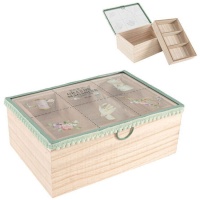 Caixa de costura em madeira com 3 compartimentos e tabuleiro amovível - DCasa