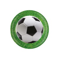 Pratos de Futebol com bola de 23 cm - 8 unidades