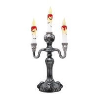 Castiçal de Halloween com 3 velas com luz de 40 cm