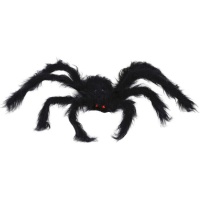 Aranha negra peluda de olhos vermelhos de 50 cm