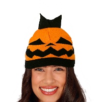 Gorro de abóbora com efeito de lã