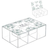 Caixa de chá floral - 6 compartimentos